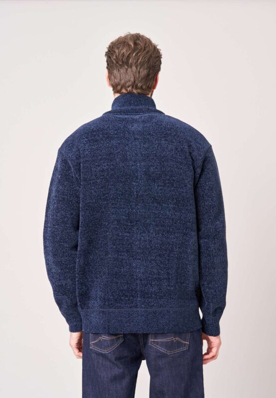 Chaqueta de Punto azul marino Chenilla Deeluxe Hombre 210101 - Imagen 6