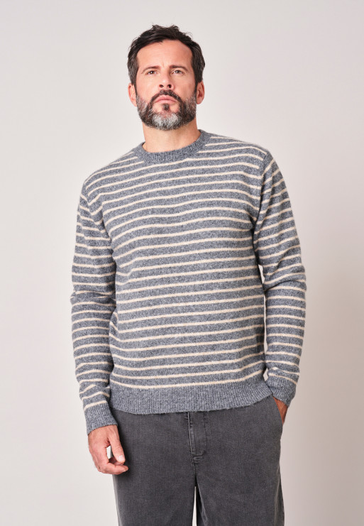 DEELUXE I Jersey reconfortante masculino de punto jacquard de rayas 225208