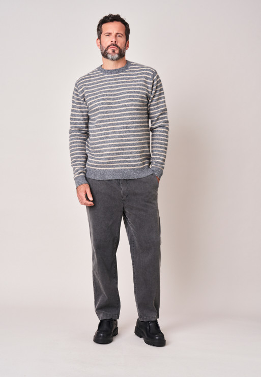 DEELUXE I Jersey reconfortante masculino de punto jacquard de rayas 225208 - Imagen 2