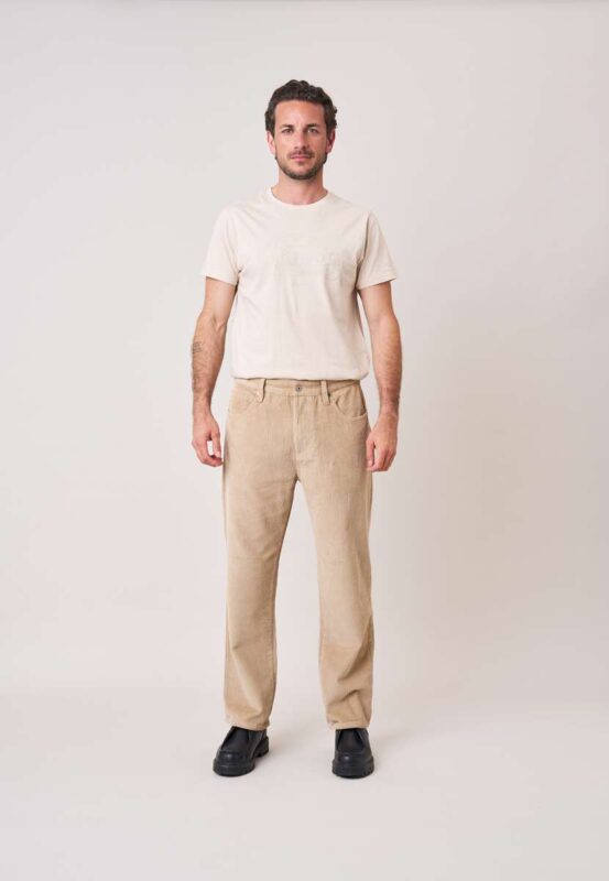 Deeluxe Pantalones de hombre de corte regular en pana 100% algodón 252414 - Imagen 4