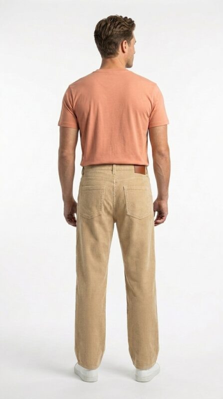 Deeluxe Pantalones de hombre de corte regular en pana 100% algodón 252414 - Imagen 6