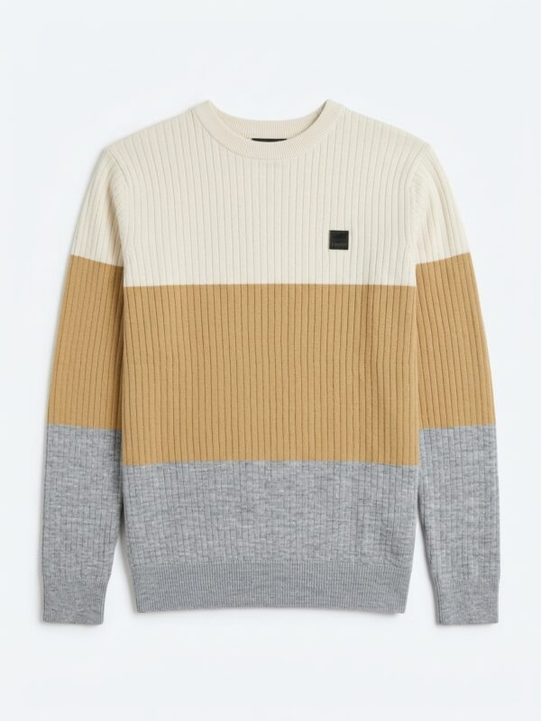 Jersey Tricolor en Punto Acanalado Dark & Fish 251137 - Imagen 3
