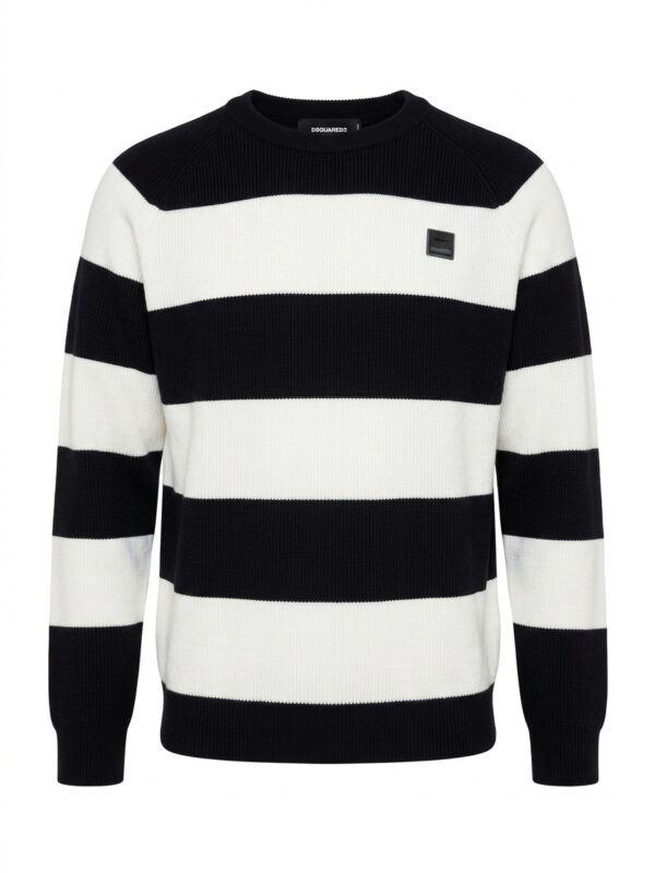 Jersey Blockcolor bicolor marino/off white 'Dark&Fish' con Parche Metálico 263705 - Imagen 2