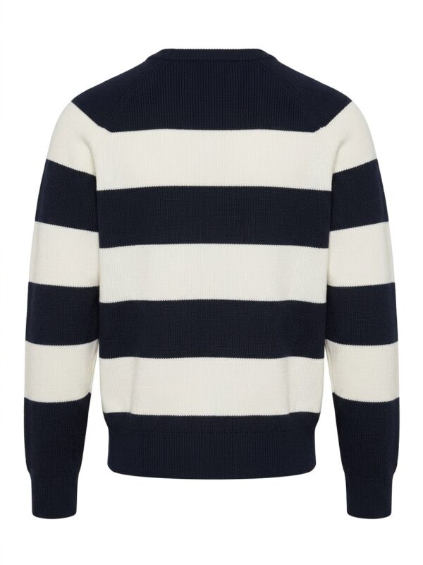 Jersey Blockcolor bicolor marino/off white 'Dark&Fish' con Parche Metálico 263705 - Imagen 3