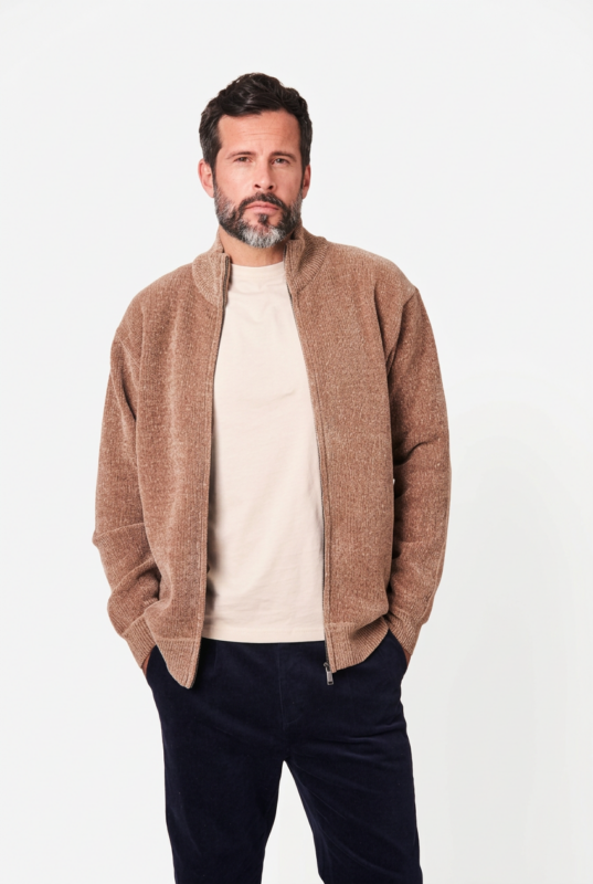Chaqueta color beige de Punto Chenilla Deeluxe Hombre 210101