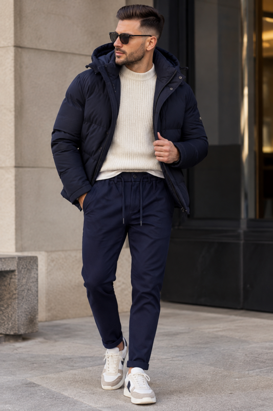 Pantalón chino jogger azul marino DARK&FISH para hombre 263708 - Imagen 3