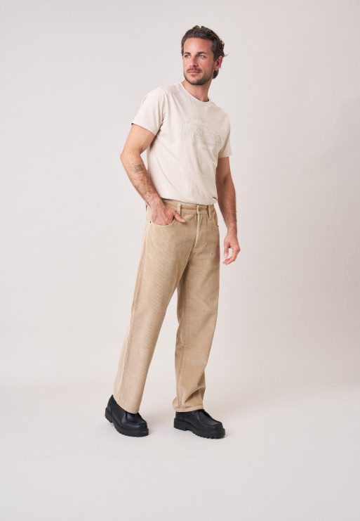 Deeluxe Pantalones de hombre de corte regular en pana 100% algodón 252414