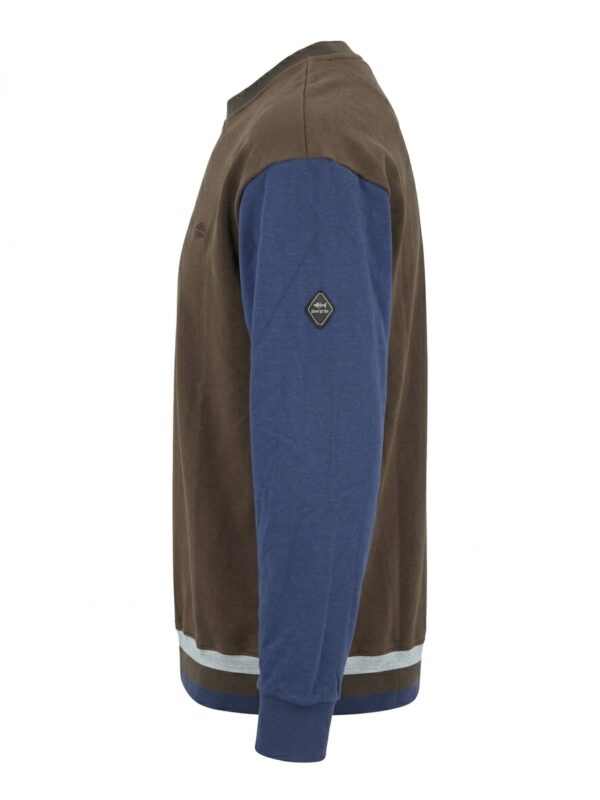 Sudadera bicolor Blockcolor marron y azul 'Dark&Fish' con Detalle en Relieve 251145 - Imagen 4