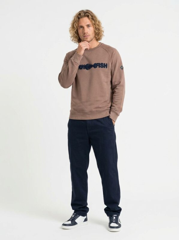 Sudadera Marrón Moka 'Dark&Fish' con Bordado rizo 251145 - Imagen 2