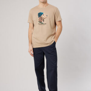 DEELUXE Camiseta de hombre de punto 100% algodón con estampado de perro estilizado 100901